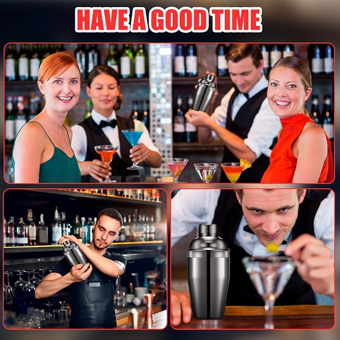 Nitial 9 Pcs Bar Cocktail Shaker Professional Stainless Steel Martini Drink - Image 4