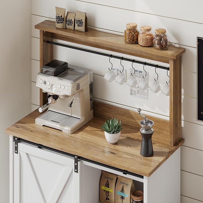 4ever2buy Farmhouse Coffee Bar Cabinet - Image 3