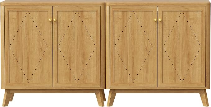 EYYTHUNG Curved Buffet Cabinet Set of 2 - Image 8