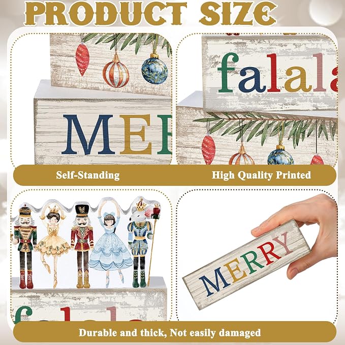 Lineshading 4 Pcs Christmas Table Decorations Wooden Nutcracker Fairy Ballet - Image 6