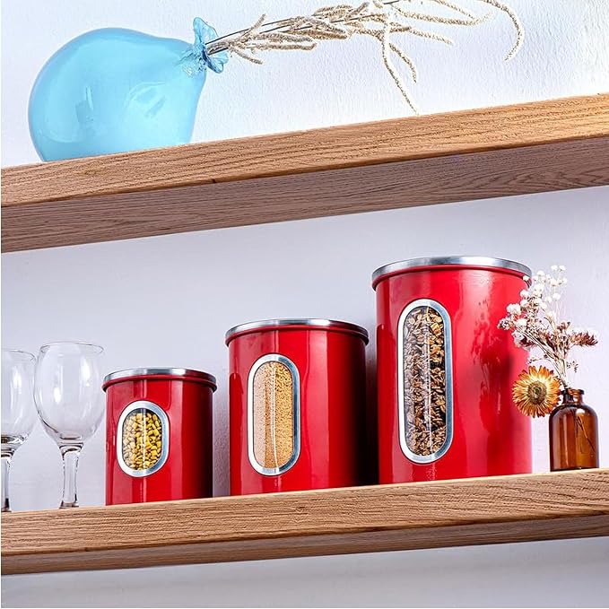 Mixpresso 3-Piece Red Canisters Sets - Image 6