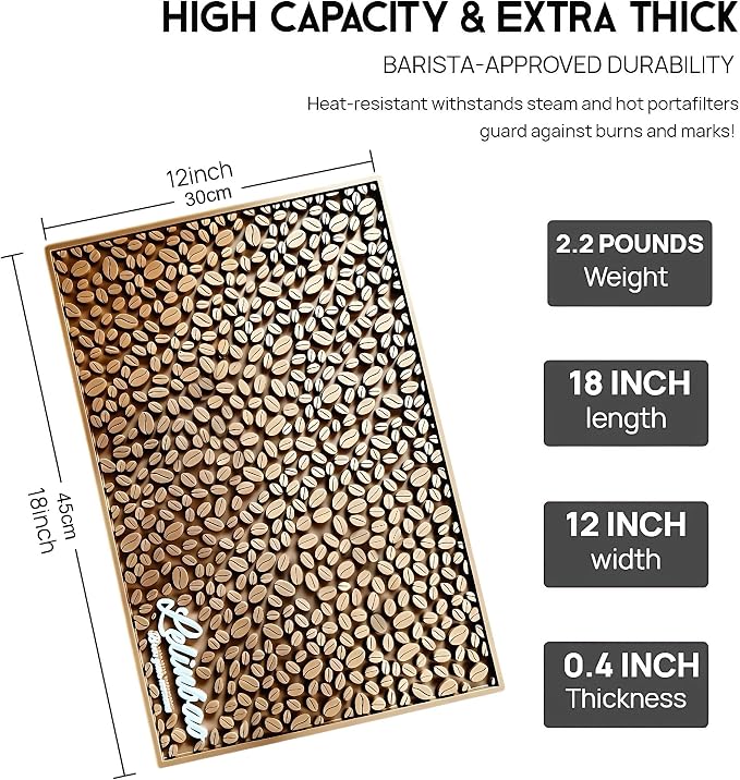 Bar Mats for Countertops, Heavy Duty Rubber Mat, 3D Coffee Bean Coffee Bar Mat - Image 4