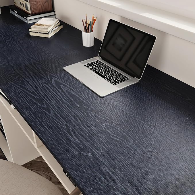 WESTICK Dark Blue Wood Grain Contact Paper - Image 2