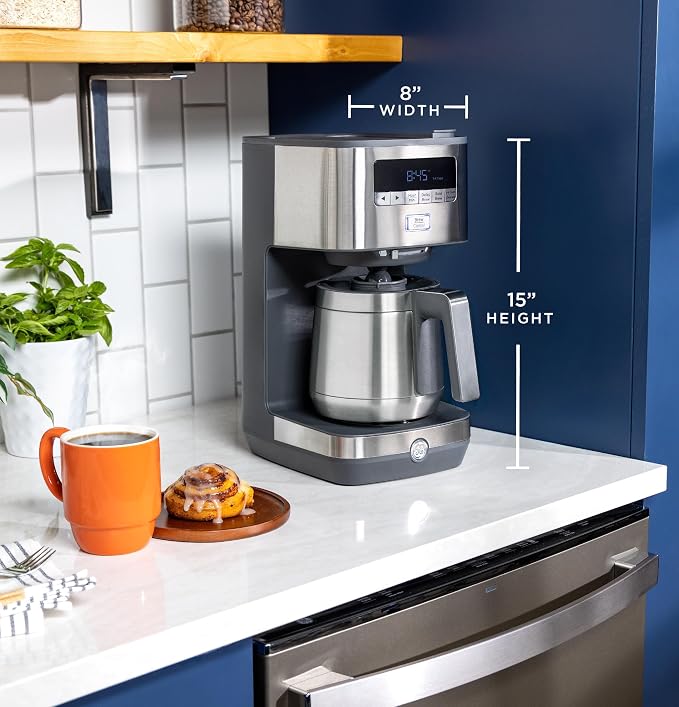 GE Drip Coffee Maker With Timer | 10-Cup Thermal Carafe Coffee Pot Keeps Coffee - Image 8