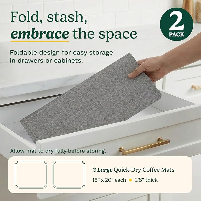 Cuisinart Coffee Mat for Countertop–Quick-Dry Absorbent Coffee Bar Mat for - Image 6