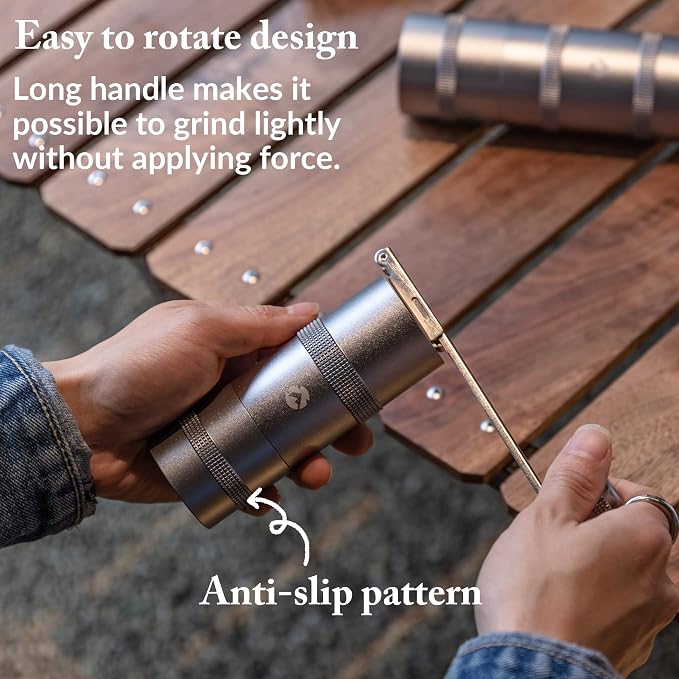CAMPINGMOON Portable Manual Coffee Grinder Integrated Foldable Handle CNC - Image 5