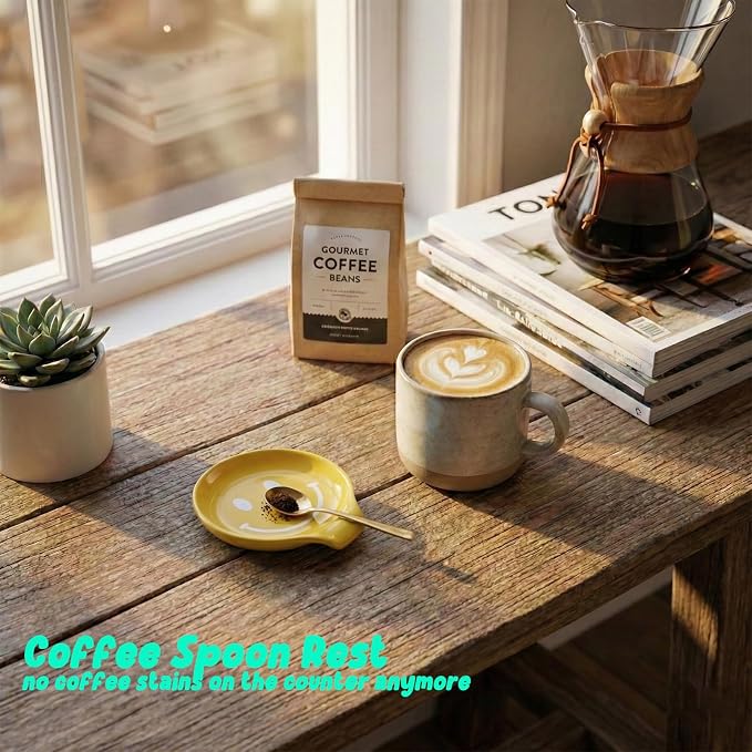 Coffee Spoon Rest, Small Cute Ceramic Spoon Holder - Image 2