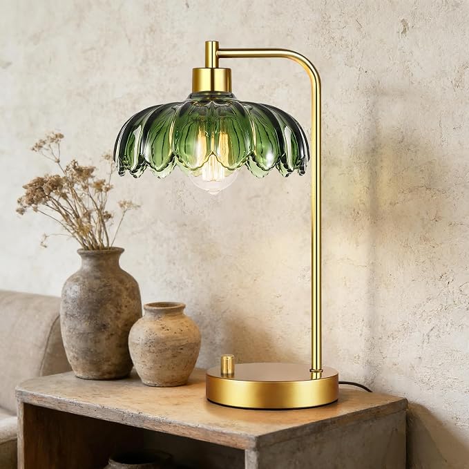ILLMTW Glass Table Lamp Set of 2, Small Gold Bedside Lamps Dimmable Boho - Image 5
