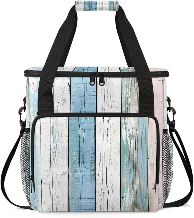 Vintage Wooden Board Coffee Maker Carring Bag, Large Insulated Storage by Home