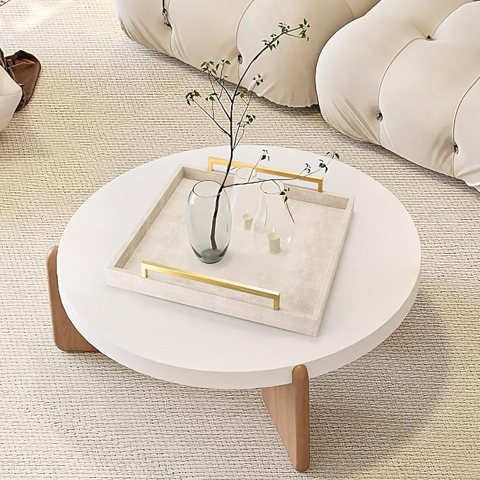 Large Ottoman Tray for Coffee Table, Square Shagreen Leather Decorative Tray - Image 6