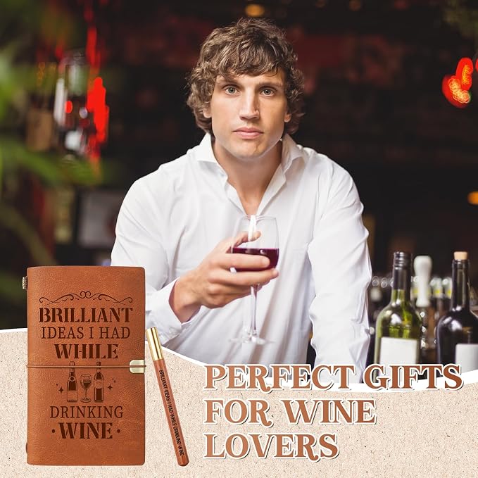Wine Gifts for Women, Leather Tasting Journal Notebook - Image 2