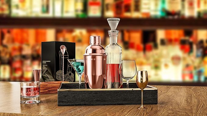 Cocktail Shaker Set, 24 oz Martini Shaker, Food Grade Stainless Steel Martini - Image 6