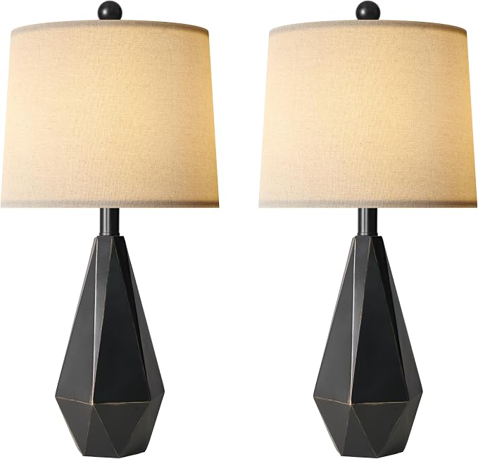PoKat 23'' Farmhouse Table Lamps Set of 2, Modern Nightstand Lamps - Image 9