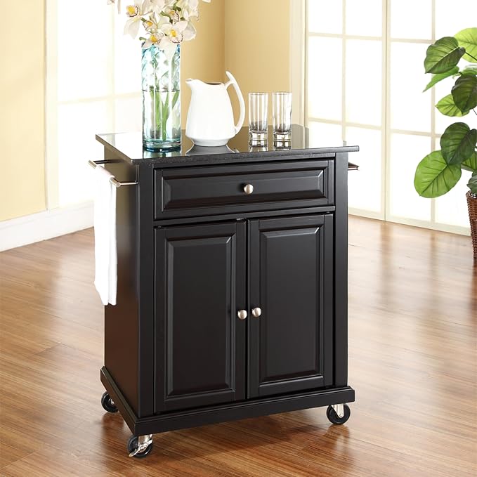 Crosley Furniture Compact Granite Top Small Rolling Cart - Image 5