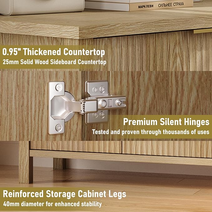 Fluted 55'' Sideboard Cabinet - Image 5