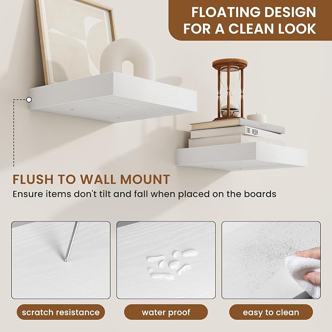 fuqing Floating Shelves for Wall, Wall Mounted Wood Floating Shelf - Image 5