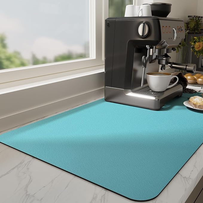 Ecotrim Absorbent Coffee Mat, Stain Hiding PU Leather Surface, Non-Slip Natural by Unknown