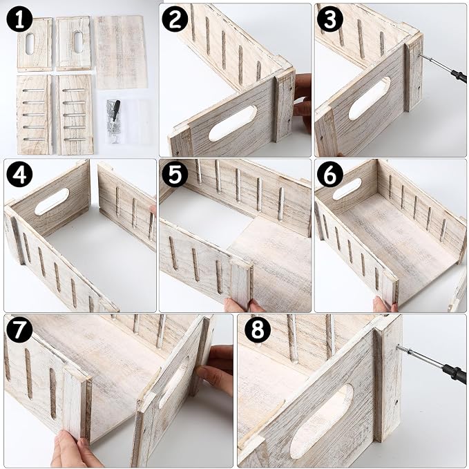 Ripeng 3 Pcs Decorative Wood Crates - Image 4