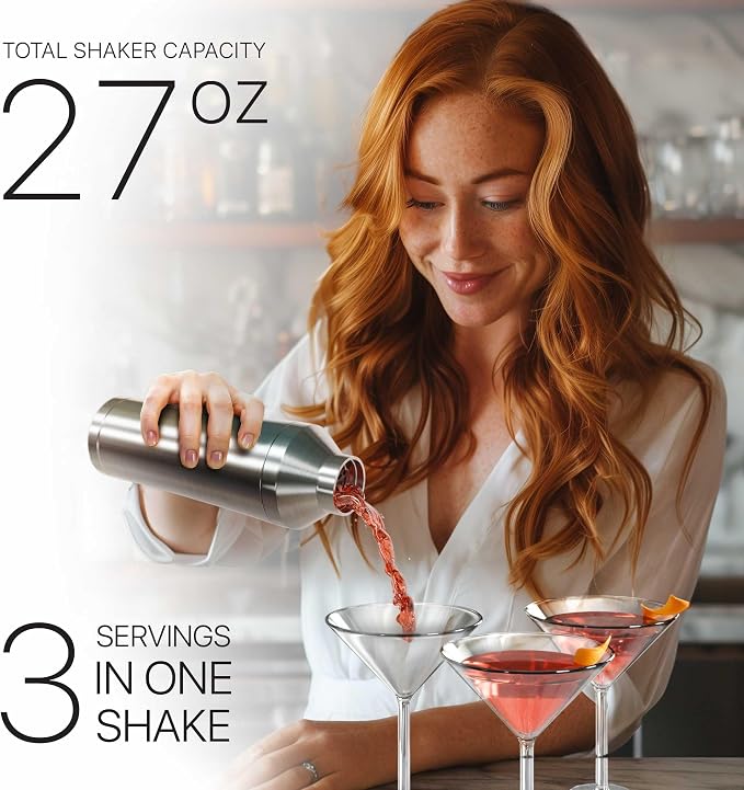 BARE BARREL Insulated Cocktail Shaker Set | Double Wall Stainless Steel | - Image 3