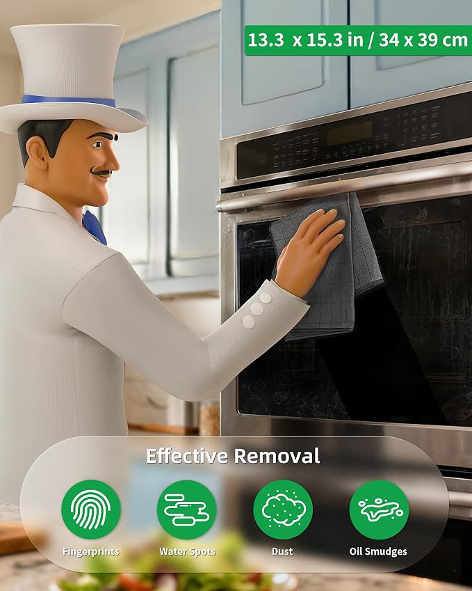 MR.SIGA Ultra Fine Microfiber Glass Cleaning Cloths, Lint Free, Streak Free - Image 2