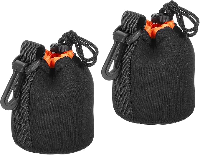 PATIKIL 2 Pcs 3" ID x 3.9" H Drawstring Neoprene Lens Pouch, Camera Lens Case by PATIKIL