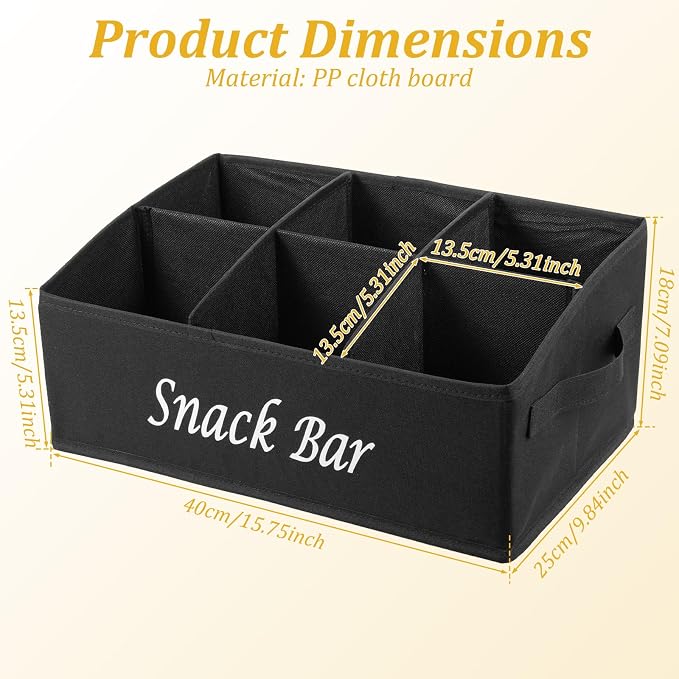 Snack Organizer for Countertop, 6 Compartment Snack Bin, Portable Snack Bar - Image 2