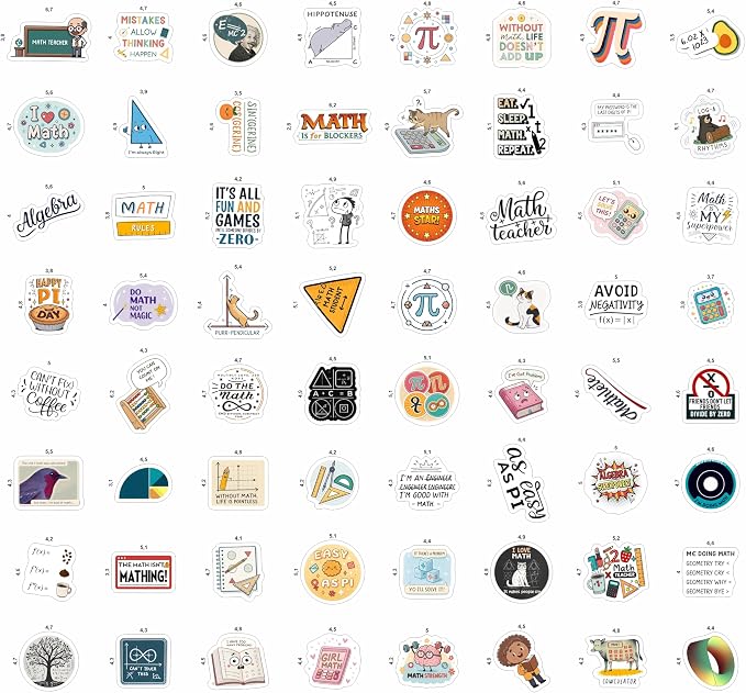 100Pcs Math Stickers for Laptops & Water Bottle - Image 3