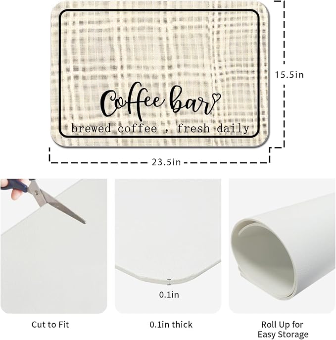Coffee Bar Mat Rubber Dish Drying Mat - Image 6