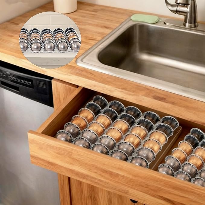 Coffee Pod Drawer Organizer, 30-Capsule Storage Tray，Keep Your Kitchen Drawer - Image 4
