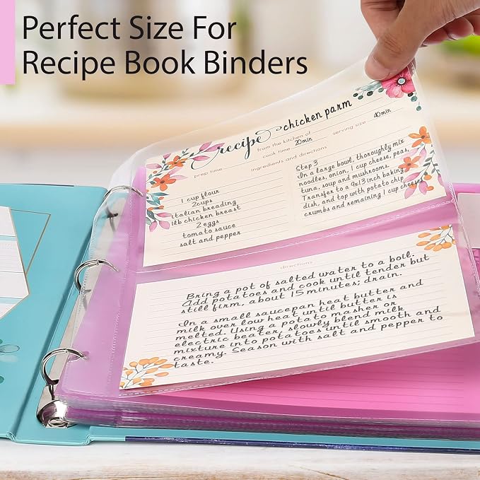 LotFancy Recipe Cards, 4x6 Inch, Double Sided, Blank Recipe Cardstock, Floral - Image 4