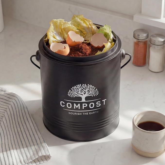 Perfnique Kitchen Compost Bin, 1.3 Gallon Countertop Compost Bin - Image 7