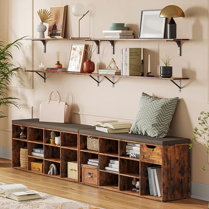 DINZI LVJ Long Wall Shelves, 39.4Inch Wall Mounted Shelves Set of 4, Extra - Image 2