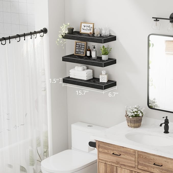 QEEIG Floating Shelves for Wall Bathroom Shelf Bedroom Kitchen Living Room - Image 3