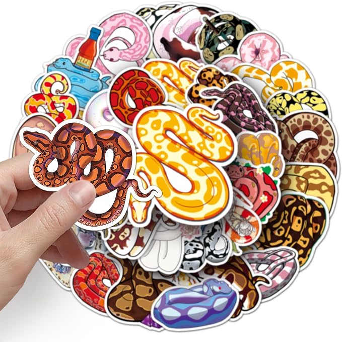 50Pcs Snake Stickers, Waterproof Vinyl Cute Reptile Stickers - Image 3