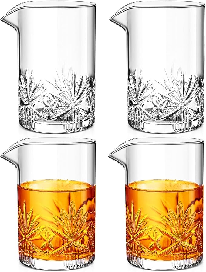 Dandat 4 Pcs 24 oz Cocktail Mixing Glass Crystal Stirring Glass by Dandat