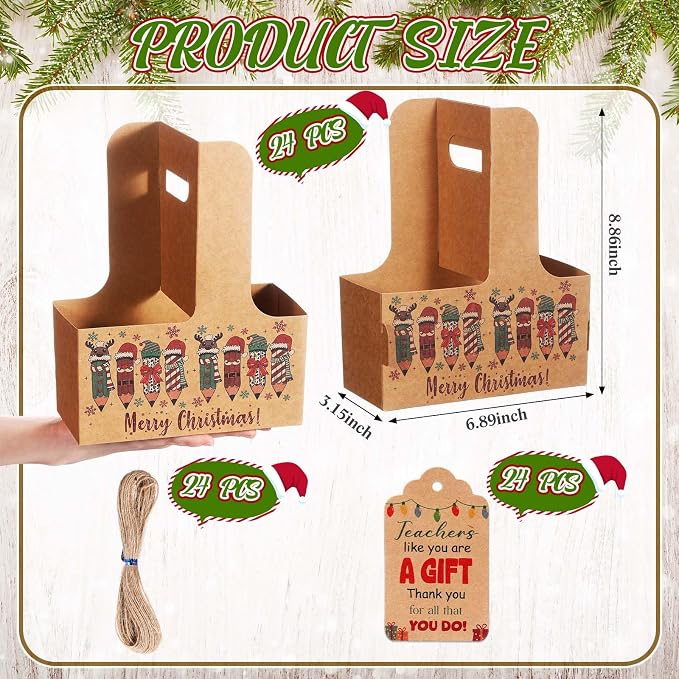 24 Sets Christmas Drink Carrier - Image 2