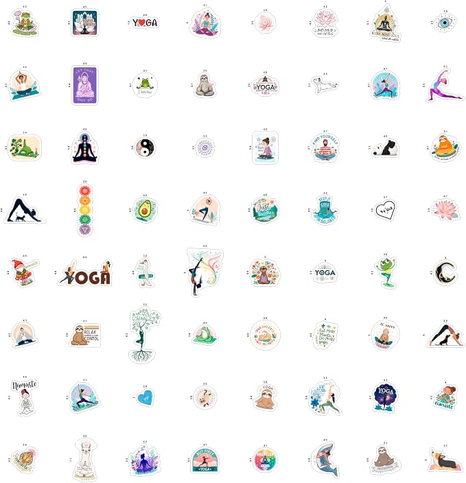 100Pcs Yoga Stickers for Planner, Water Bottle - Image 4