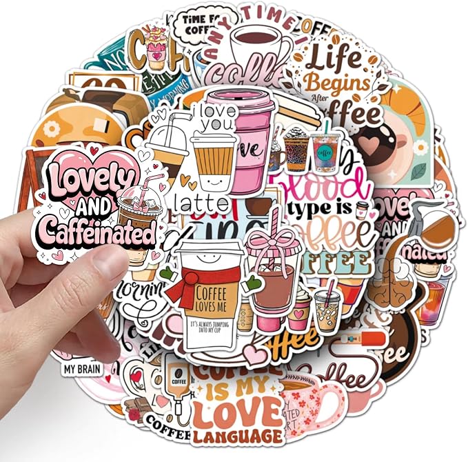 100PCS Coffee Stickers – Cute Coffee Quotes, Coffee Lover & Aesthetic Cafe - Image 7