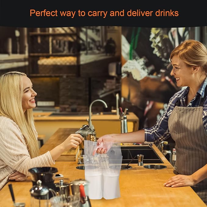 Elyfree 200 Pcs Drink Carrier for Delivery, Portable Take Out Bags - Image 5