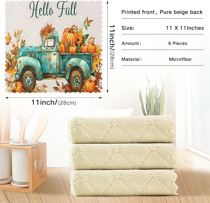 ALAZA Kitchen Towels Vintage Fall Truck - Image 3