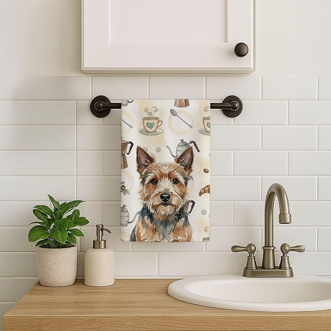 Caroline's Treasures Norwich Terrier Coffee Bar Kitchen Towel Velour Plush - Image 7