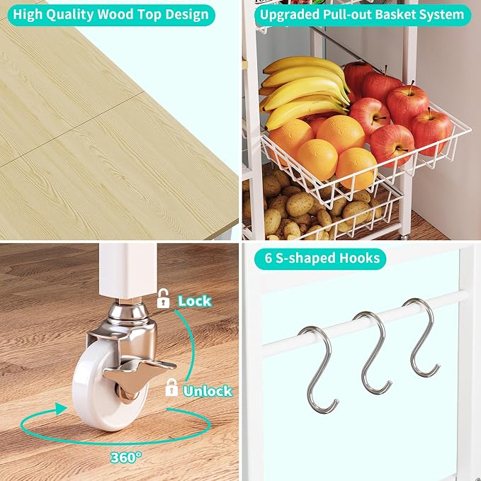 HapiRm Rolling Kitchen Microwave Cart - Image 4