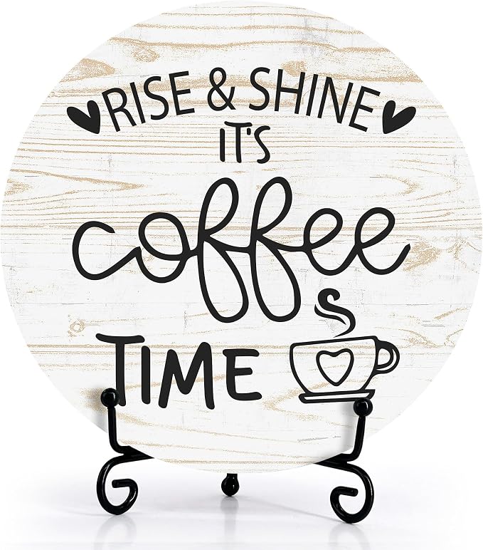 Coffee Desk Decor Sign, Farmhouse Wood Plaque, It Is Coffee Time Wood Sign by Zmyollo
