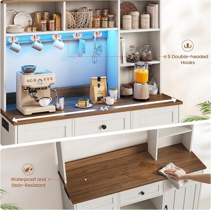 Large Farmhouse Coffee Bar Cabinet - Image 5
