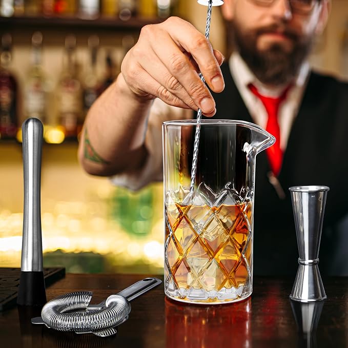 LIGHTEN LIFE Cocktail Mixing Glass Set, Bar Mixing Set - Image 5
