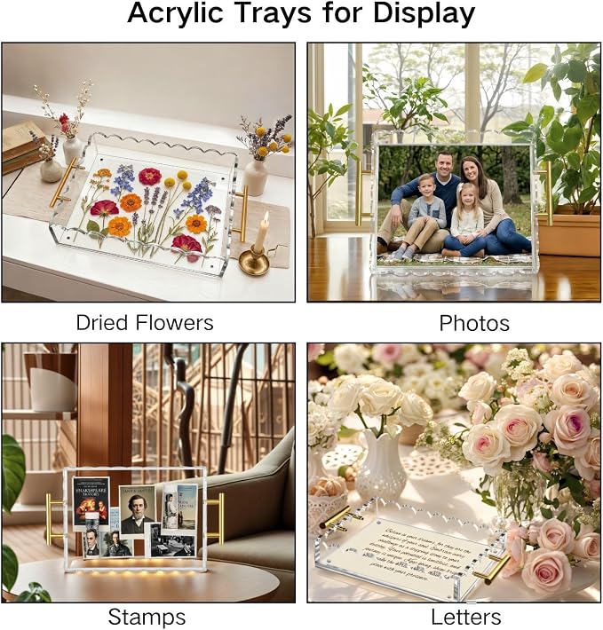 Acrylic Tray with Magnetic Mat | Customizable Photo & Art Display, Vanity - Image 7