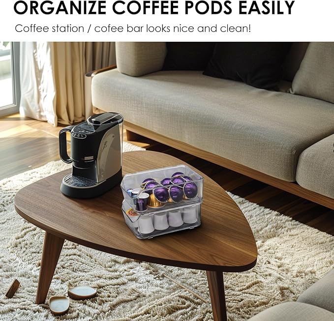 Clear Coffee Pod Holder for Counter, Transparent Coffee Pod Drawer for K Cups - Image 6