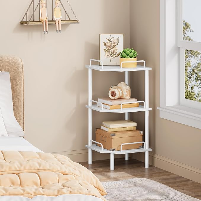 Tajsoon Corner Shelf Stand, 3 Tier Industrial Corner Shelves, Corner Shelving - Image 7