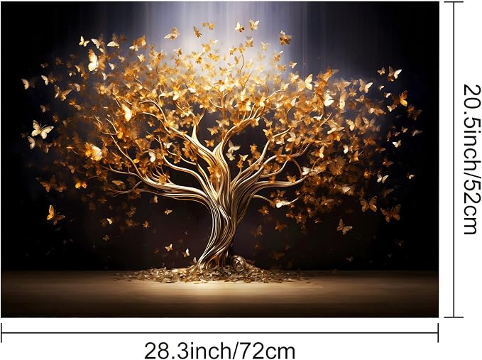 Golden Tree of Life Butterfly Stove Top Cover 28.3 x 20.5 Inches, Heat - Image 4