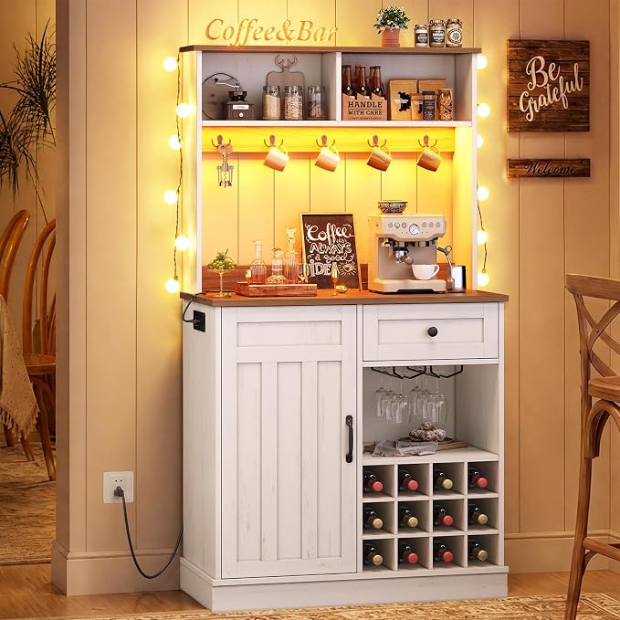 57.5" Tall Farmhouse Coffee Bar Cabinet - Image 8